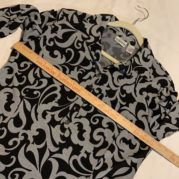 Chico's Size 2 classic and classy gray and black midi dress - Picture 6 of 10